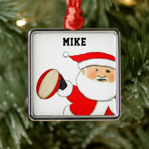 Rugby Christmas Collectible Silbernes Ornament