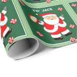 Rugby Christmas Gift Geschenkpapier<br><div class="desc">Rugby-Urlaub Geschenk Ideen mit lustigen Santa Rugby-Spieler. So personalisieren Sie Text bearbeiten,  um Namen hinzuzufügen.</div>