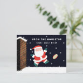 Rugby Christmas Holiday Cards Feiertagspostkarte (Stehend Vorderseite)