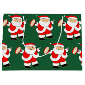 Rugby Christmas Holiday Große Geschenktüte (Vorderseite)