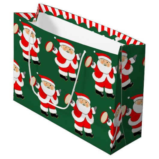 Rugby Christmas Holiday Große Geschenktüte (Vorderseite Schrägansicht)