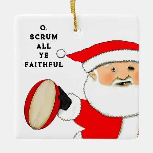 Rugby Christmas Keramikornament (Vorderseite)