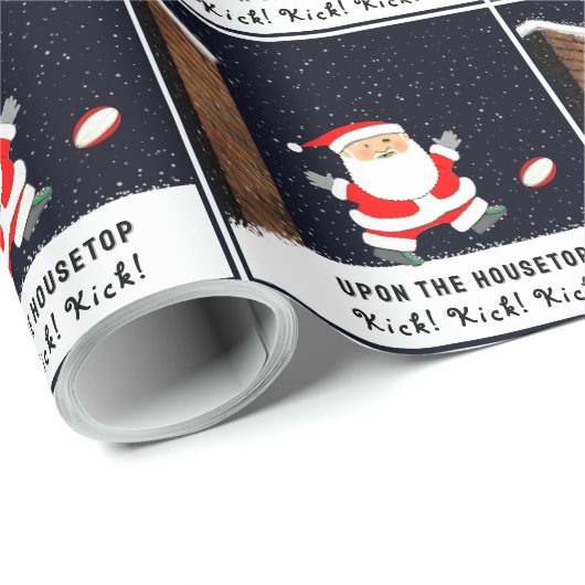 Rugby Christmas Wrapping Paper Geschenkpapier (Rolleneckpunkt)