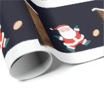 Rugby Christmas Wrapping Paper Geschenkpapier<br><div class="desc">Creative Rugby Weihnachts-Geschenkpackung mit Szene des Weihnachtsmannes auf dem Dach,  der eine Rugby-Kugel.</div>