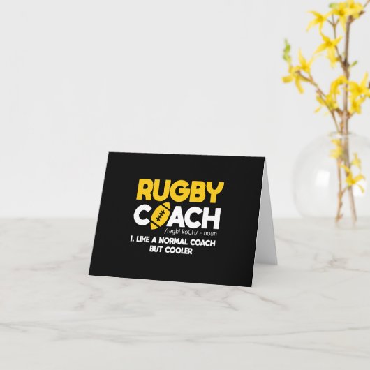 Rugby Coach Definition Karte (Gelbe Blume)