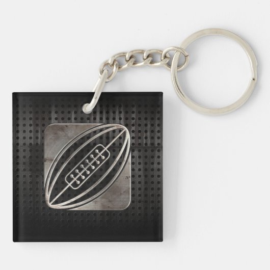 Rugby; Cooles Schwarzes Schlüsselanhänger (Rückseite)