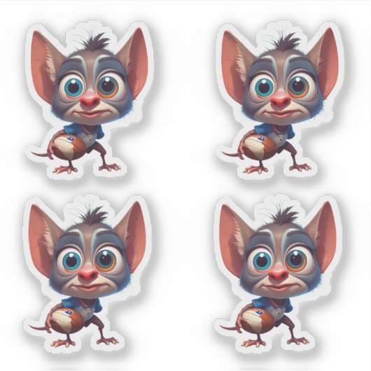 Rugby Creature Custom Cut Vinyl Stickers Aufkleber (Vorderseite)