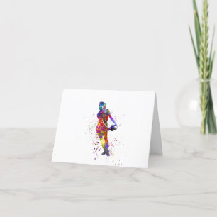 Rugby der Frauen in Aquarellfarben Dankeskarte
