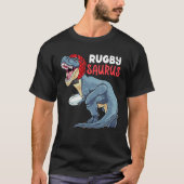 Rugby Dinosaur Rex Rugby Saurus Sports Rugby Play T-Shirt (Vorderseite)