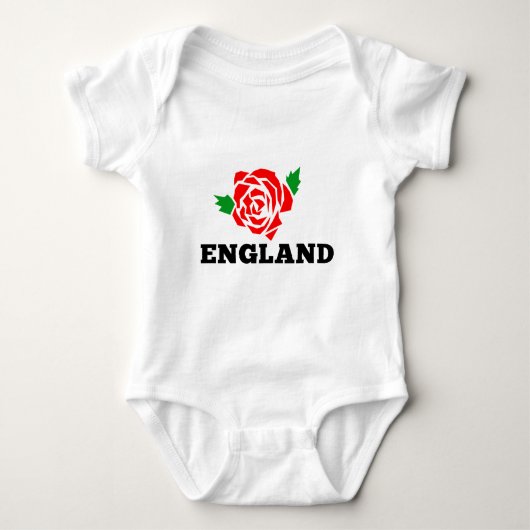 Rugby-England-Englisch-Rose Baby Strampler (Vorderseite)
