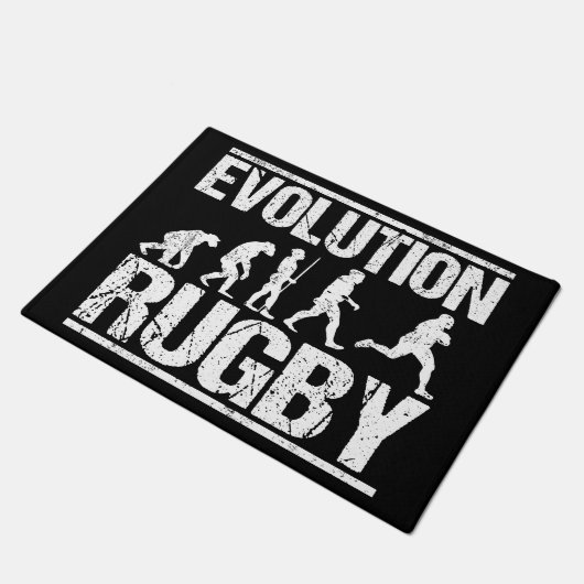 Rugby Evolution Monkeys Grunge for Rugby Player Fußmatte (Schrägansicht)