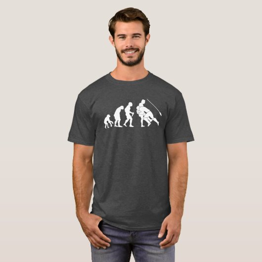 Rugby-Evolutions-lustiger Höhlen-Mann-Gerät T-Shirt (Vorne ganz)