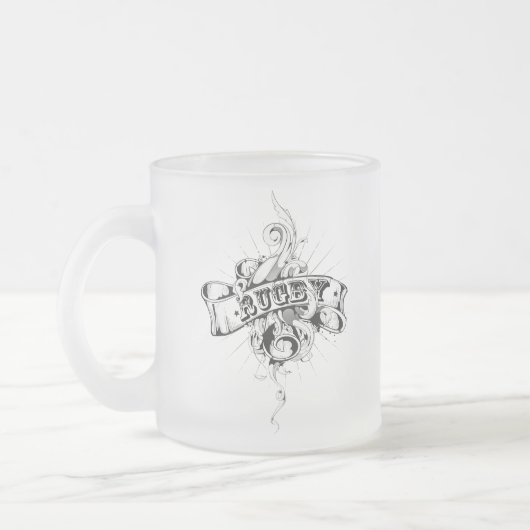 Rugby Follower Mattierte Tasse aus Glas (Links)