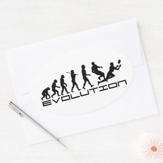 Rugby Football Evolution Art Ovaler Aufkleber (Umschlag)