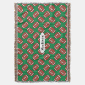 Rugby / Football Pattern individuelle Name Decke w (Vorderseite Vertikal)