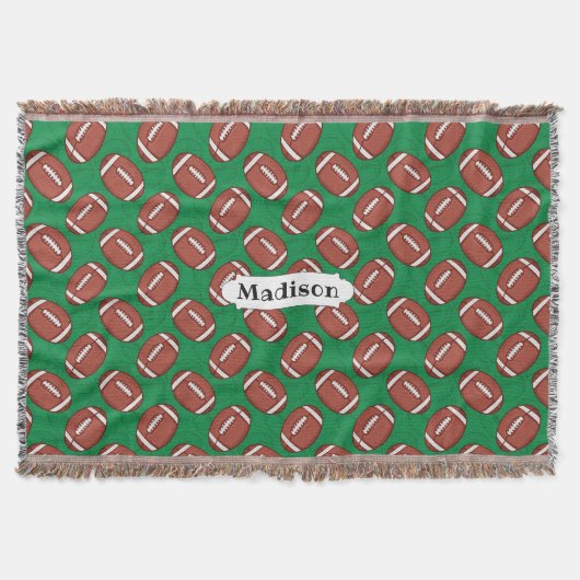 Rugby / Football Pattern individuelle Name Decke w (Vorderseite)