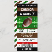 Rugby Football Ticket Pass Einladung zum Geburtsta (Vorne/Hinten)