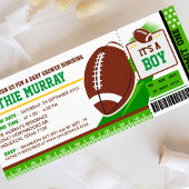 Rugby FootBall Ticket Pass Kinderdusche Einladung