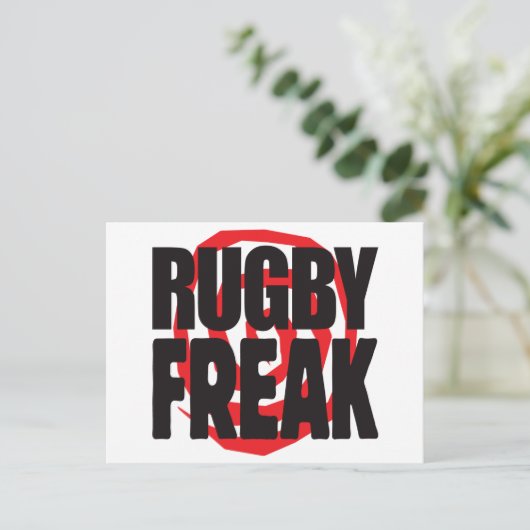Rugby Freak Postkarte (Stehend Vorderseite)