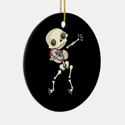 Rugby Funny Skeleton Keramik Ornament (Rechts)