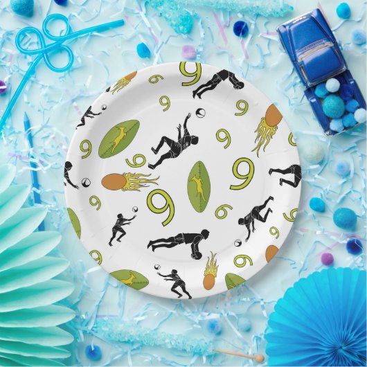 Rugby game are on pappteller (Party)