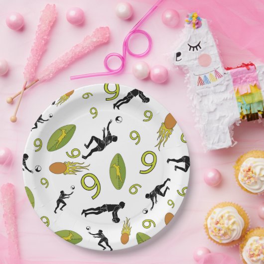 Rugby game are on pappteller (Party)