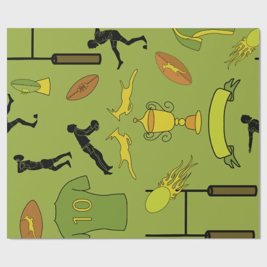 Rugby game are on Wrapping Paper Geschenkpapier (Flach)