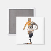 Rugby Game Sport Challenge Illustration Silhouette Magnet (Vorderseite/Rückseite)