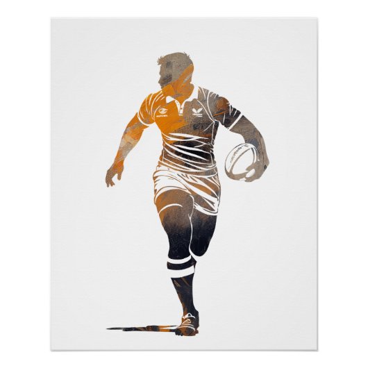 Rugby Game Sport Challenge Illustration Silhouette Poster (Vorderseite)