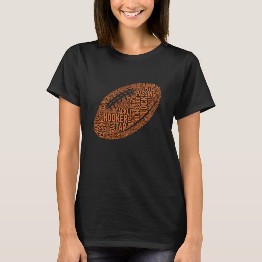 Rugby Game Typography Rugby Player Coach Mom Dad T-Shirt (Vorderseite)