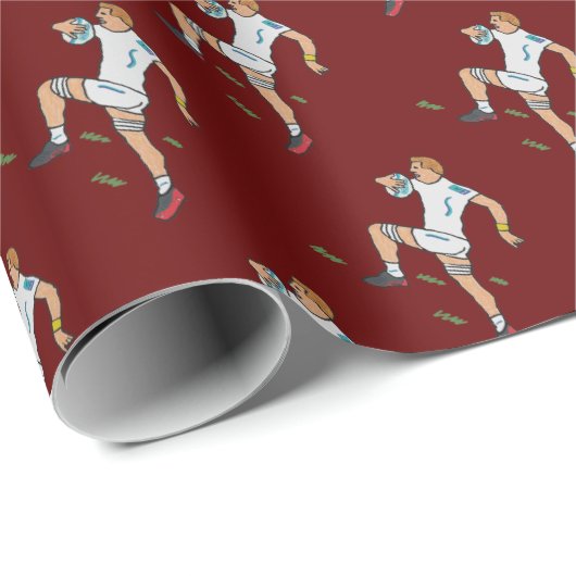 Rugby Geschenkpapier (Rolleneckpunkt)