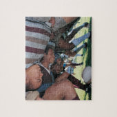 Rugby Gewerkschaft Spieler in einem Rätsel Puzzle (Vertikal)