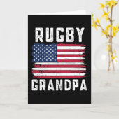 Rugby Grandpa American Flag 4. Juli Karte (Gelbe Blume)