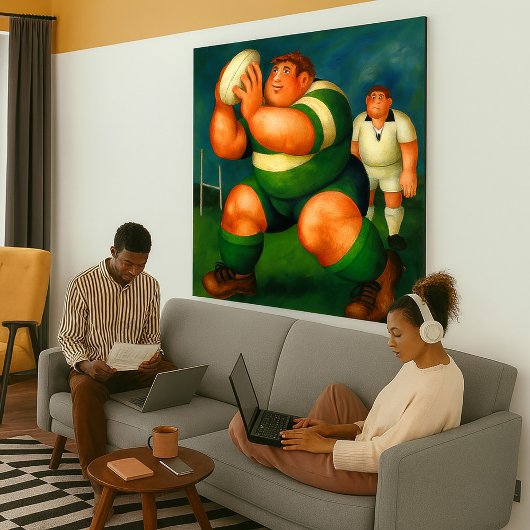 Rugby - großes umwickeltes Leinwand-Kunstwerk Leinwanddruck
