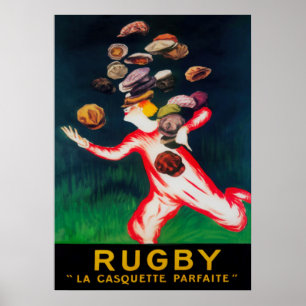 Rugby Hats Vintag Fashion Poster
