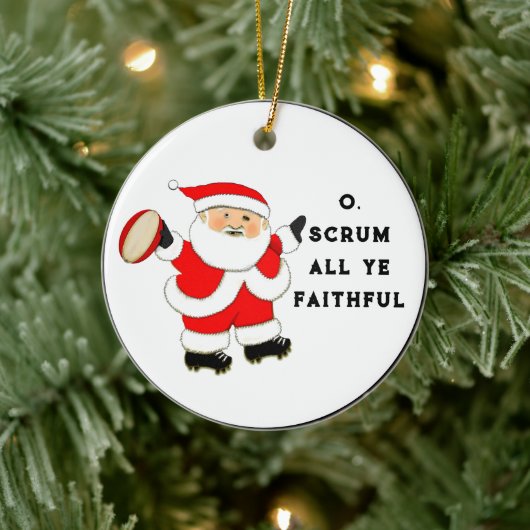 Rugby Holiday-Geschenk Keramik Ornament (Baum)