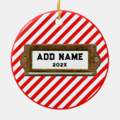 Rugby Holiday-Geschenk Keramik Ornament (Hinten)