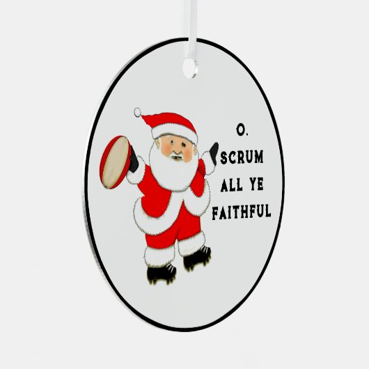 Rugby Holiday-Geschenk Ornament Aus Metall (Vorderseite Rechts)