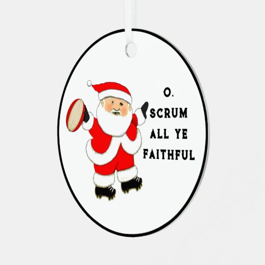 Rugby Holiday-Geschenk Ornament Aus Metall (Vorderseite links)