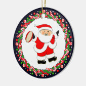 Rugby Holiday Gift Ceramic Ornament (Links)