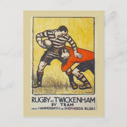 Rugby in Twickenham mit der Straßenbahn ab Hammers Postkarte (Vorderseite)
