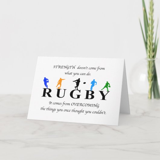 Rugby Inspiration Zitat Karte (Vorderseite)