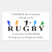 Rugby Inspiration Zitat Rechteckiger Aufkleber (Vorderseite)