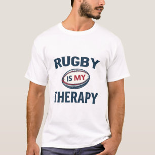 Rugby ist meine Therapie – minimalistischer Rugbyb T-Shirt