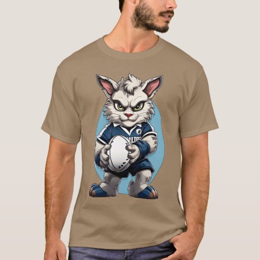 Rugby-Katzen-Freund T-Shirt (Vorderseite)