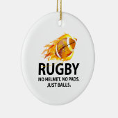 Rugby. Kein Helm. Keine Pads. Nur Balls. Keramikornament (Rechts)