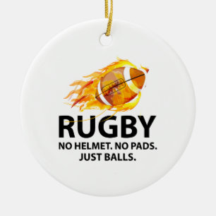 Rugby. Kein Helm. Keine Pads. Nur Balls. Keramikornament