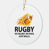 Rugby. Kein Helm. Keine Pads. Nur Balls. Keramikornament (Links)