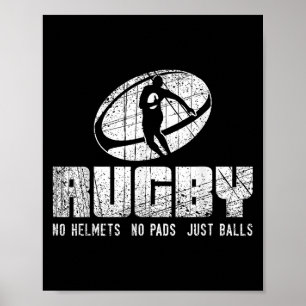 Rugby Kein Helm Keine Polster Nur Hemd - Lustiger  Poster