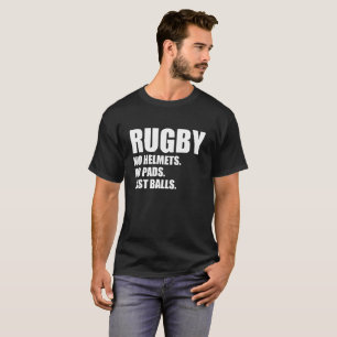 Rugby keine Sturzhelme keine Auflage-gerade Bälle T-Shirt